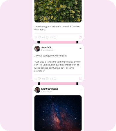 Interface fil d'actualité
